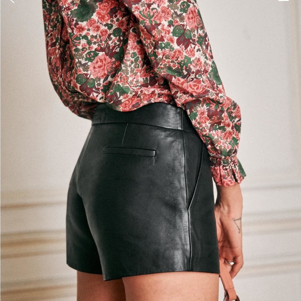 Sezane Harlow leather shorts